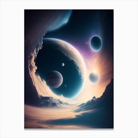 Planets In Space Canvas Print