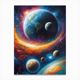 Planets In Space 7 Canvas Print