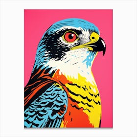 Andy Warhol Style Bird Eurasian Sparrowhawk 2 Canvas Print