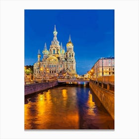 Church Of The Savior On Blood At St Canvas Print