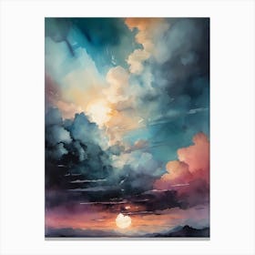 Abstract Glitch Clouds Sky (57) Canvas Print