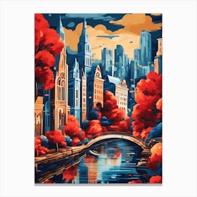 City Landscape Colors Canvas Print