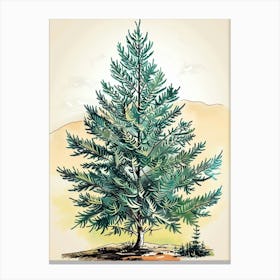 Balsam Tree Storybook Illustration 2 Canvas Print
