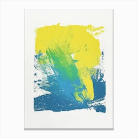 Yellow And Blue Abstract Painting Canvas Print