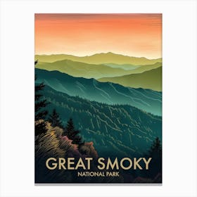 Great Smoky National Park Vintage Travel Poster 19 Canvas Print