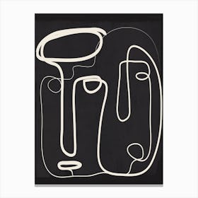 Abstract Faces Line Art Canvas Print