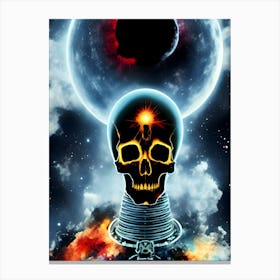 Skull In Space Canvas Print