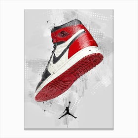 Nike Air Jordan 1 Sneakers Watercolor Canvas Print