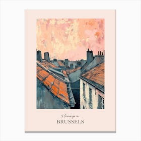 Mornings In Brussels Rooftops Morning Skyline 2 Canvas Print