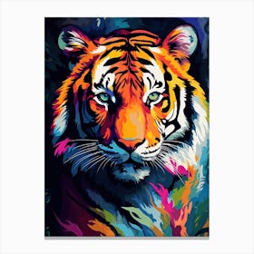 Tiger Art In Color Field Painting Style 3 Canvas Print