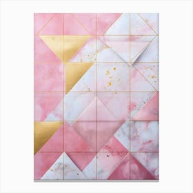 Pink Gold Marble Wall Art Canvas Print