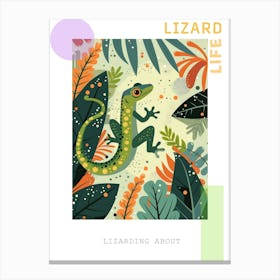 Lizard Modern Gecko Illustration 1 Poster Canvas Print