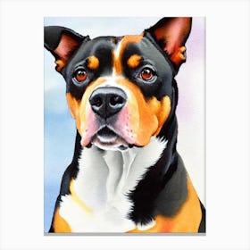Manchester Terrier 4 Watercolour dog Canvas Print