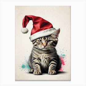 Santa Cat Canvas Print