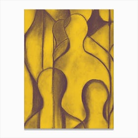 The Commute The Crowd Mustard Canvas Print