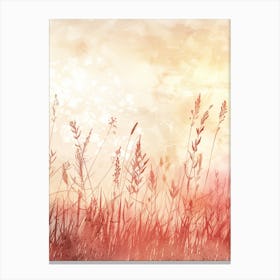 Watercolor Of A Field 6 Canvas Print