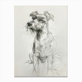 Berger Picard Dog Charcoal Line 2 Canvas Print
