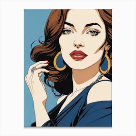 Woman Portrait Face Pop Art (20) Canvas Print