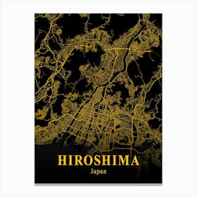 Hiroshima Gold City Map 1 Canvas Print