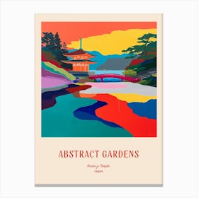 Colourful Gardens Ninna Ji Temple Japan 2 Red Poster Canvas Print