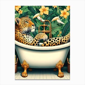 Leopard In Bath Lienzo