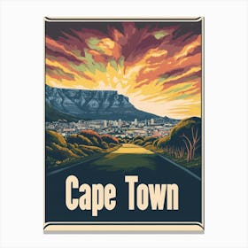 Aihrgdesign A Vintage Travel Poster Of Cape Town Featuring Th 3acbd97b 1cda 481e A697 C770007493b2 3 Canvas Print