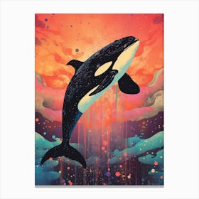Orca Whale Space Photographic Collage 2 Canvas Print