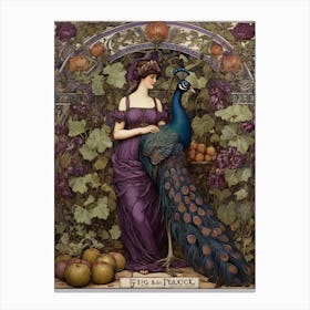 Fig And Peacock Purple Walter Crane Art Print 1 1 Canvas Print