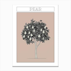 Pear Tree Minimalistic Drawing 3 Poster Canvas Print