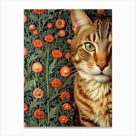 William Morris Cat In Flowers 2 Canvas Print