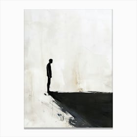 Man Standing On A Hill, Minimalism Canvas Print