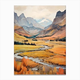 Autumn National Park Painting Banff National Park Alberta Canada 1 Canvas Print