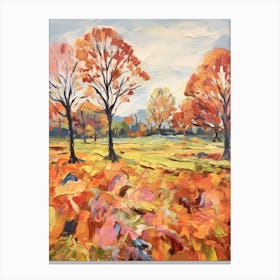 Autumn City Park Painting Brockwell Park London 2 Canvas Print