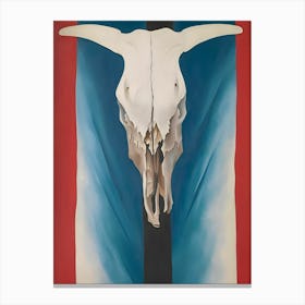 Georgia O'Keeffe - Cow's Skull, Red, White, and Blue Canvas Print