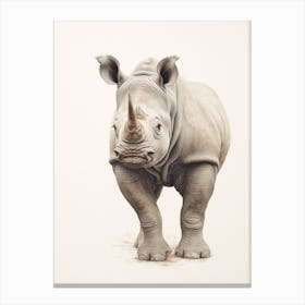 Simple Illustration Of A Rhino 5 Canvas Print