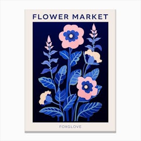 Blue Flower Market Poster Foxglove 2 Canvas Print