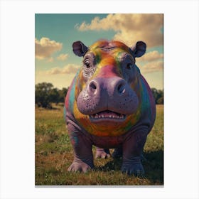 Colorful Hippo 1 Canvas Print