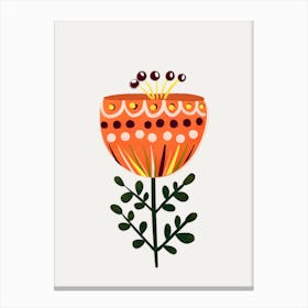 Orange Floral Canvas Print