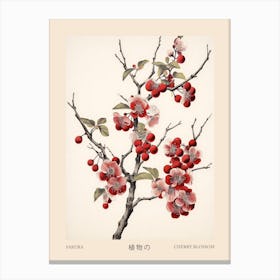 Sakura Cherry Blossom 5 Vintage Japanese Botanical Poster Canvas Print
