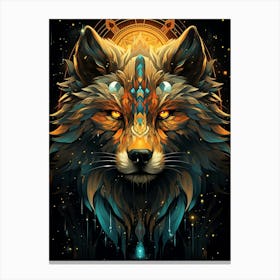 Psychedelic Wolf 1 Canvas Print