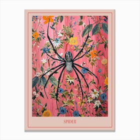 Floral Animal Painting Spider 4 Poster Canvas Print