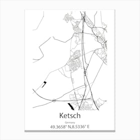 Ketsch,Germany Minimalist Map Leinwandbilder