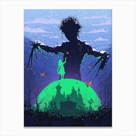 Edward Scissorhands Silhouette Canvas Print