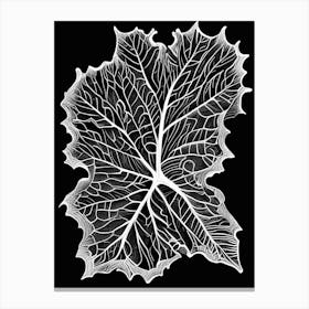 Fig Leaf Linocut Canvas Print