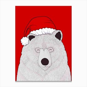 Santa Red Bear Canvas Print