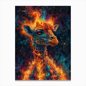 Giraffe With Fire Canvas Print