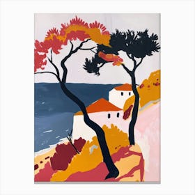 Travel Poster Happy Places Santander 3 Canvas Print