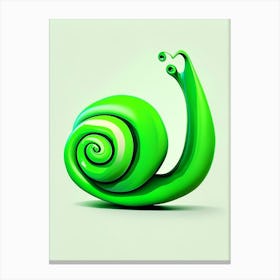 Full Body Snail Green Pop Art Canvas Print
