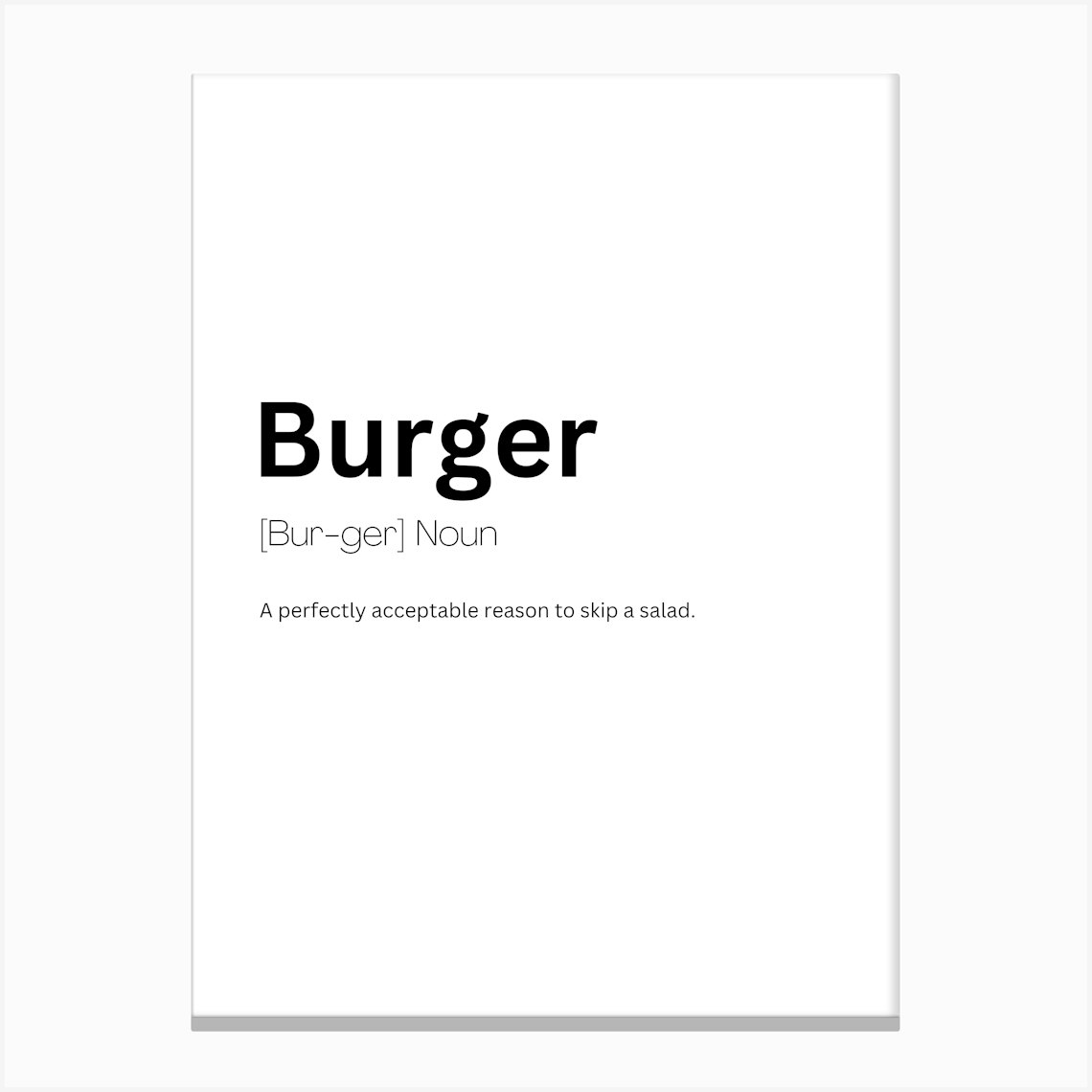 Burger Definition Meaning Canvas Print by Kaigozen