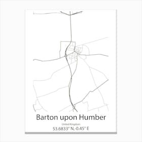 Barton,United States Minimalist Map 1 Canvas Print